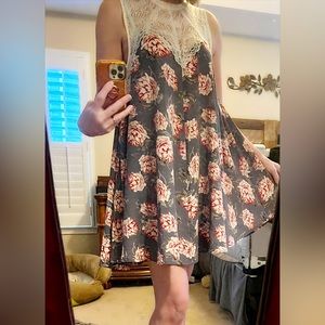 Floral and lace Altar’d State flared boho dress